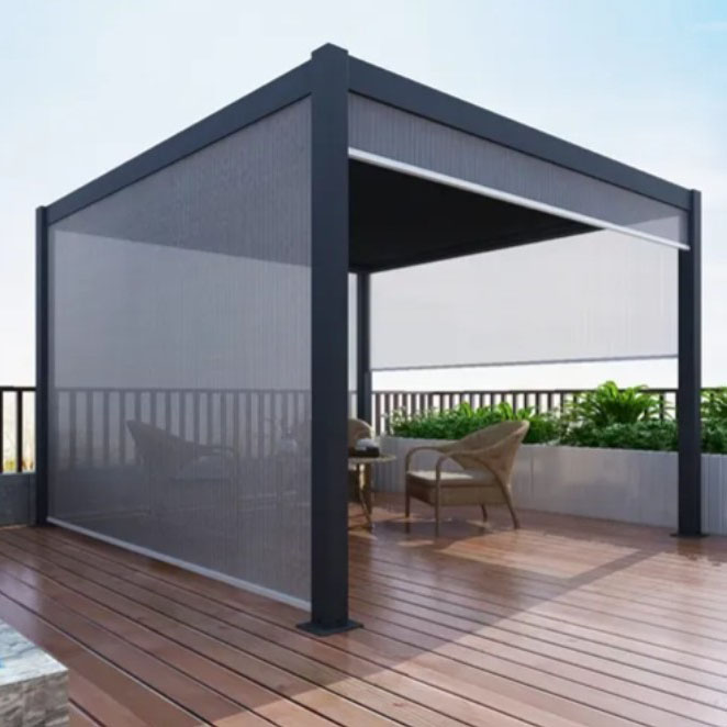 Pérgola de alumínio com persianas